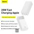 Baseus Bipow Digital Display Power Bank 30000mAh 20W Portable Phone Charger - White